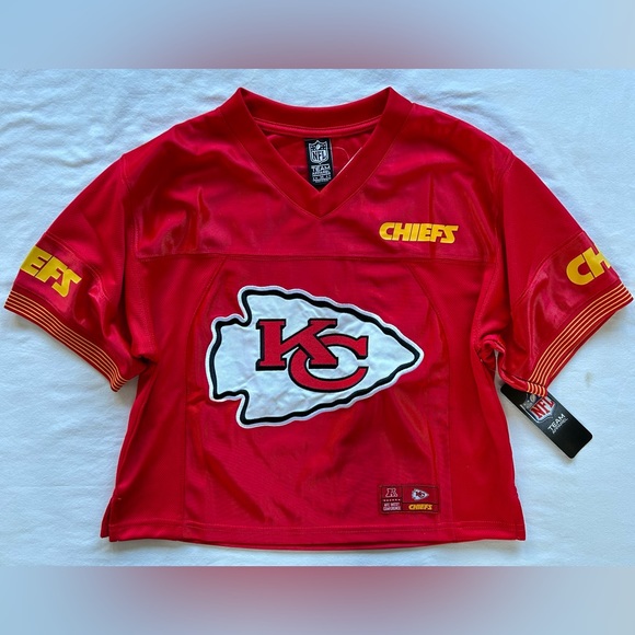 KC Kansas City Chiefs Cropped Football Jersey - Picture 1 of 3